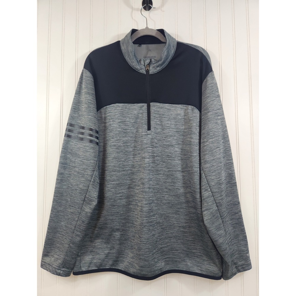 Adidas Golf Mens XL‎ Gray Heathered Quarter Zip Pullover Colorblock Sweatshirt